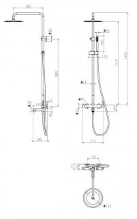 Душевая система Grocenberg GB7099 Графит